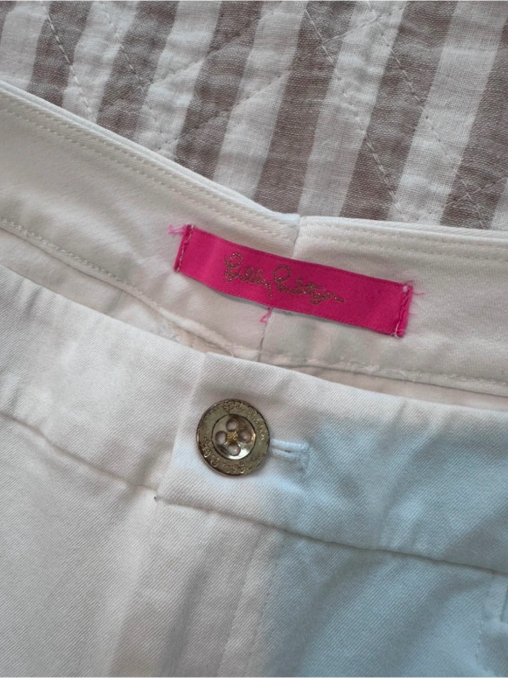 Lilly Pulitzer Cream Cropped Straight-Leg Pants - Picture 2 of 4
